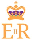 The Royal Cypher of Queen Elizabeth II. Royalty Free Stock Photo